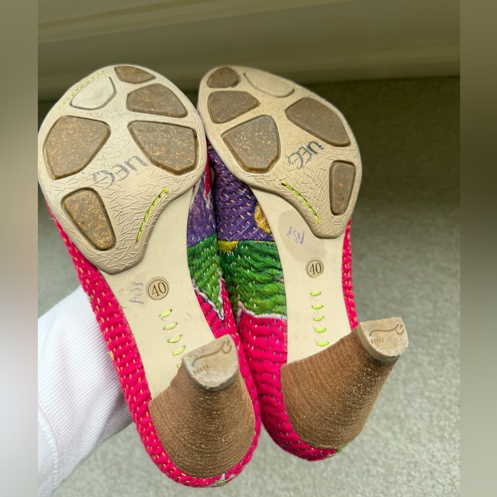 Anthropologie Terra Plana Eco Friendly Fabric Floral Recycled Heels - Picture 6 of 6